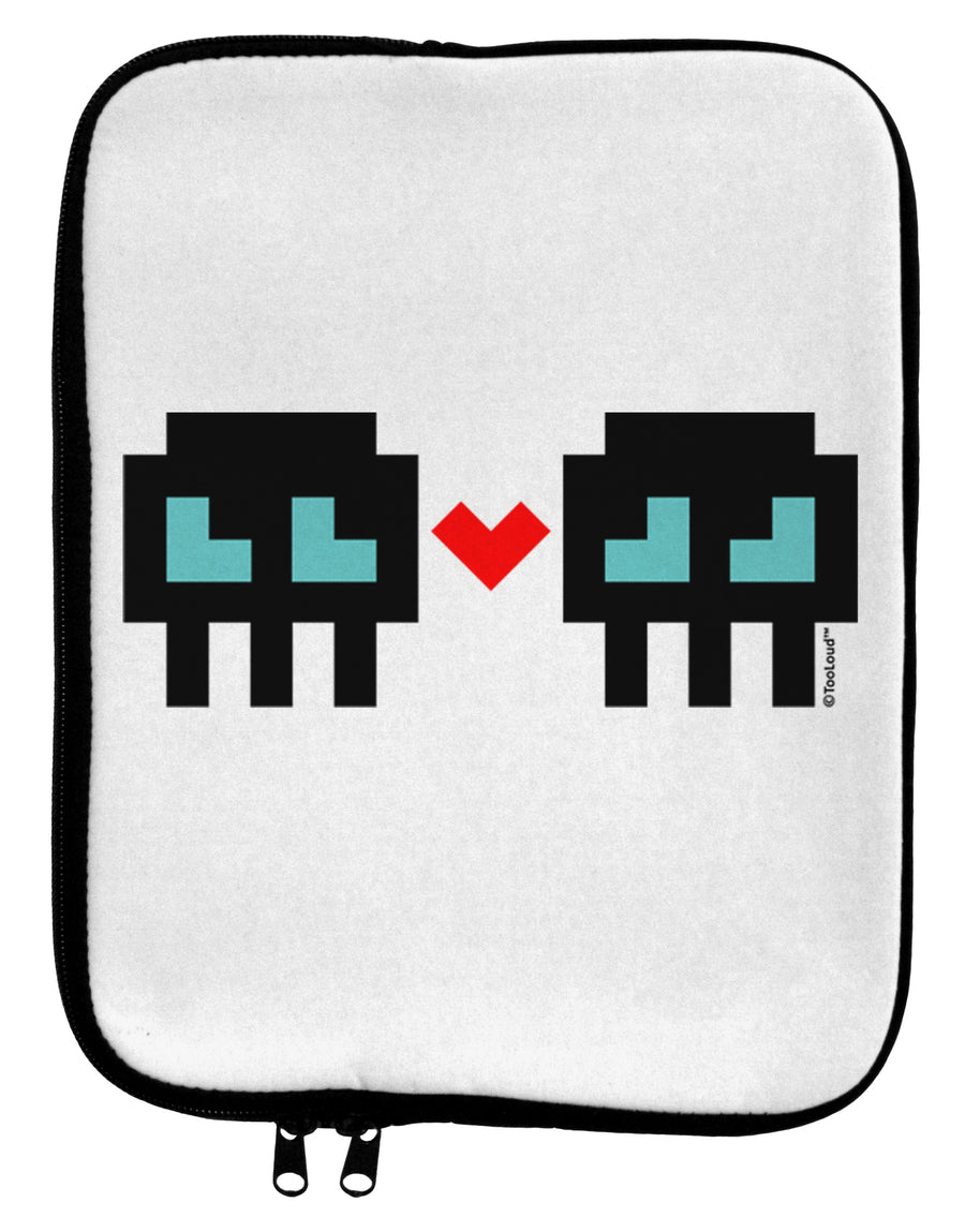 8-Bit Skull Love - Boy and Boy 9 x 11.5 Tablet Sleeve by TooLoud-TooLoud-White-Black-Davson Sales