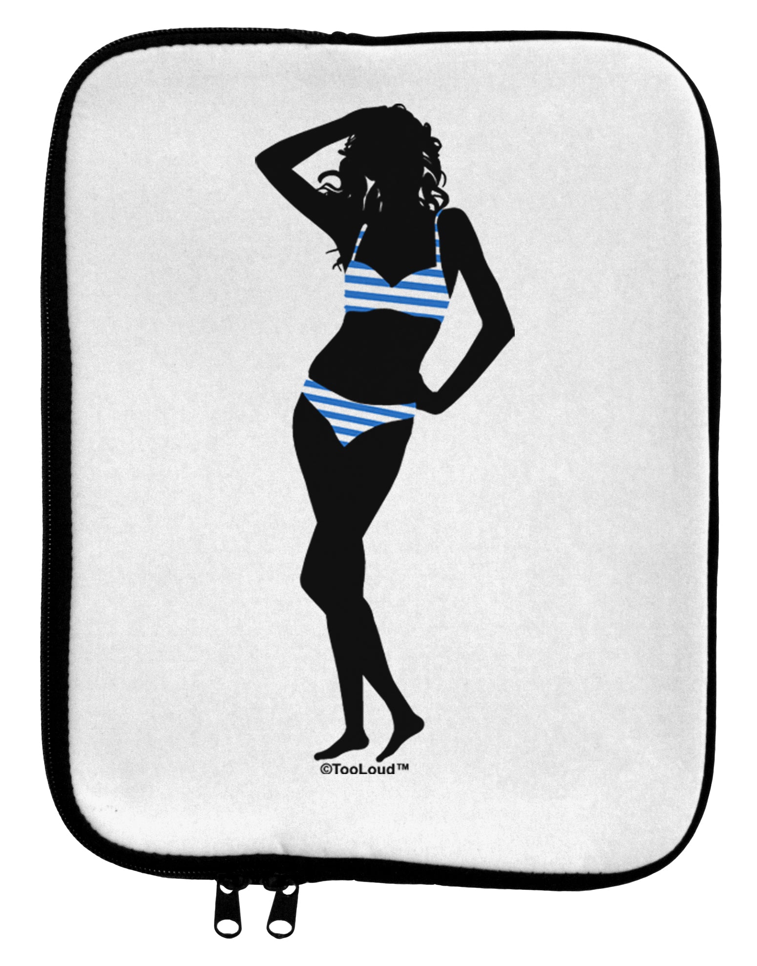 Stripes Bikini Shadow 9 x 11.5 Tablet Sleeve by TooLoud-TooLoud-White-Black-Davson Sales