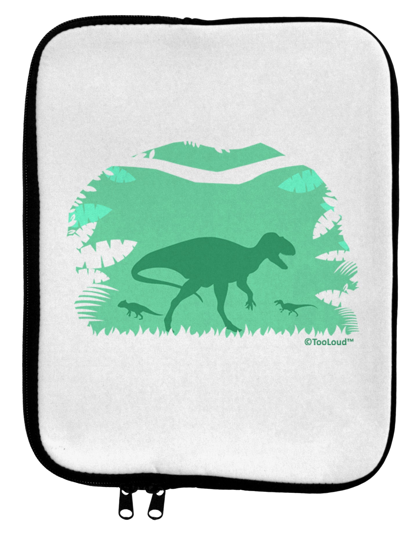 Dinosaur Silhouettes - Jungle 9 x 11.5 Tablet Sleeve by TooLoud-TooLoud-White-Black-Davson Sales