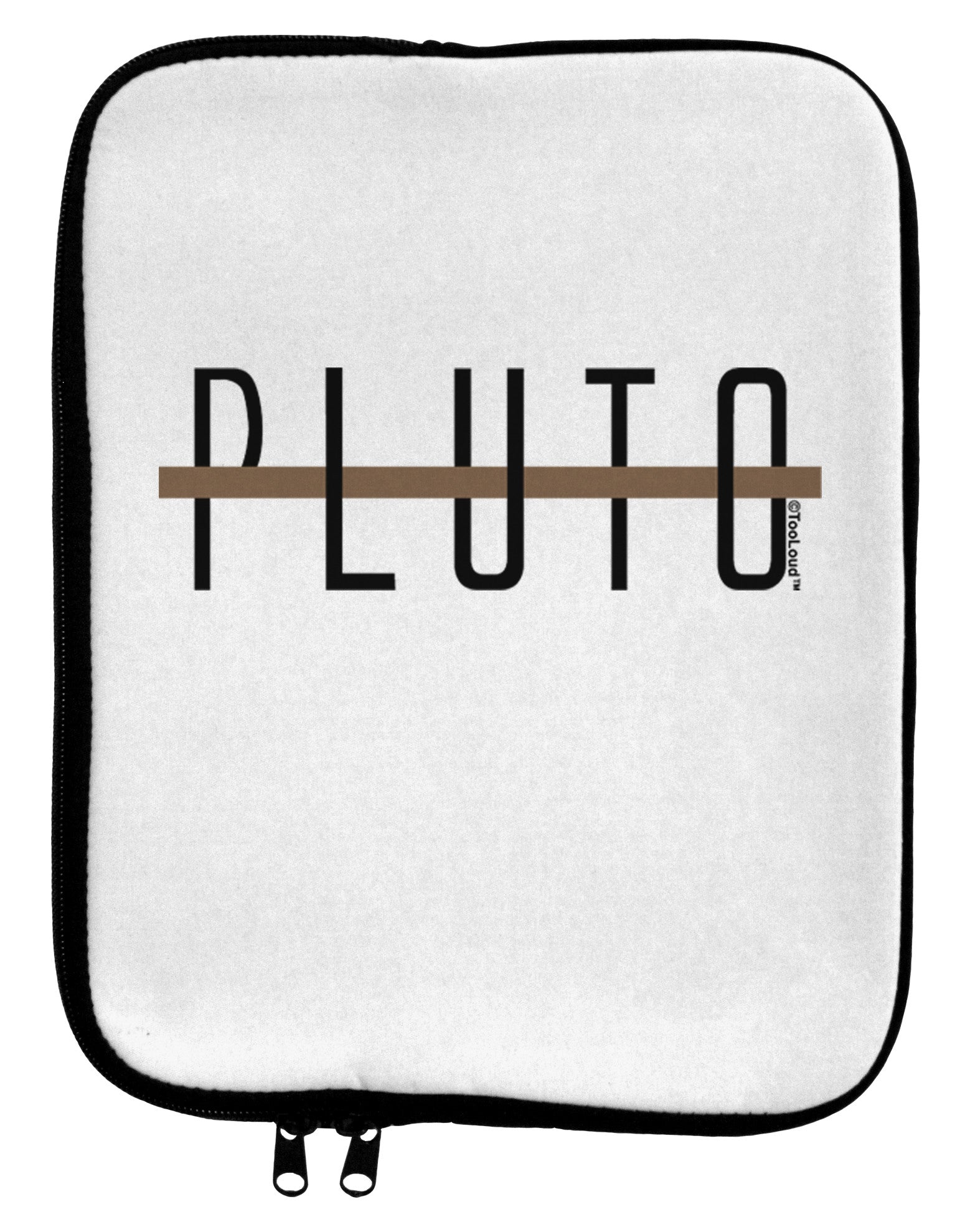 Planet Pluto Text Only 9 x 11.5 Tablet Sleeve by TooLoud-TooLoud-White-Black-Davson Sales