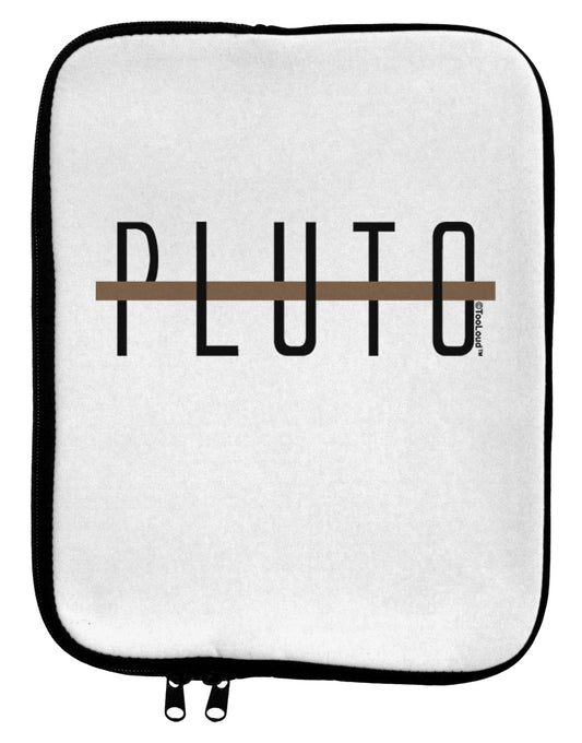 Planet Pluto Text Only 9 x 11.5 Tablet Sleeve by TooLoud-TooLoud-White-Black-Davson Sales