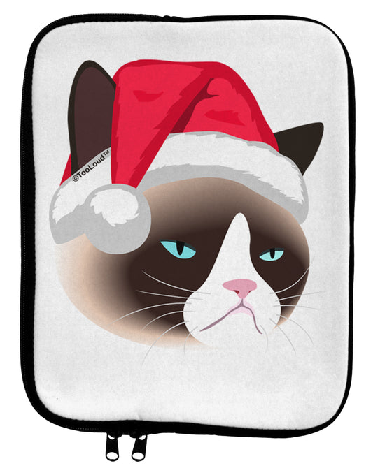 Santa Hat Disgruntled Siamese Cat 9 x 11.5 Tablet Sleeve by TooLoud-TooLoud-White-Black-Davson Sales