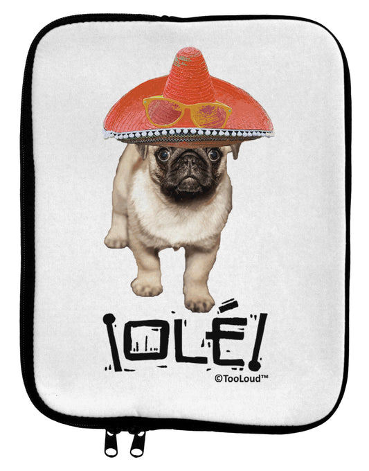 Pug Dog with Pink Sombrero - Ole 9 x 11.5 Tablet Sleeve by TooLoud-TooLoud-White-Black-Davson Sales