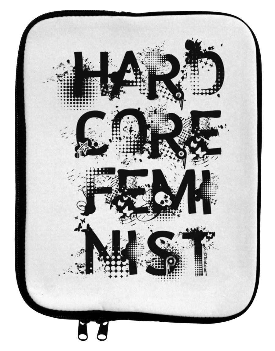 Hardcore Feminist 9 x 11.5 Tablet Sleeve by TooLoud-TooLoud-White-Black-Davson Sales