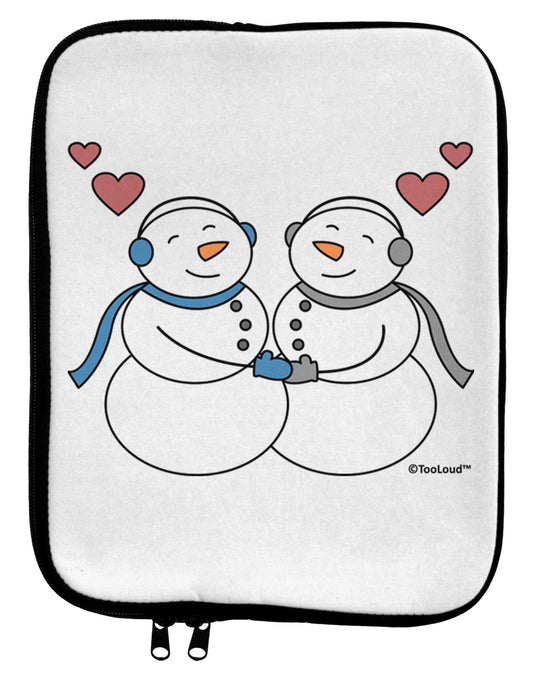 Cute Snowman Couple 9 x 11.5 Tablet Sleeve by TooLoud-TooLoud-White-Black-Davson Sales