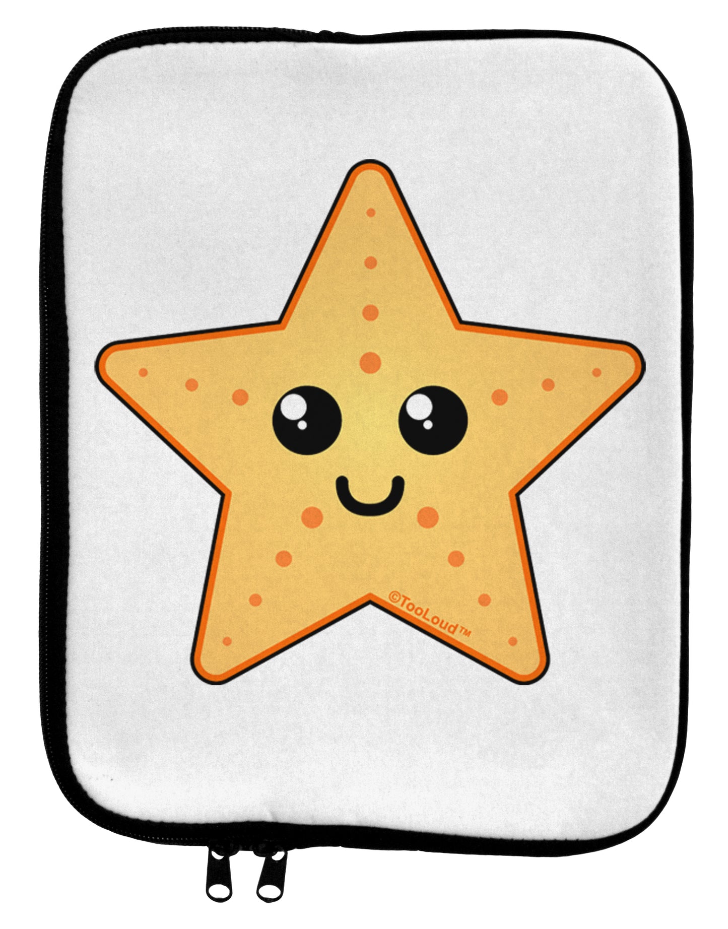 Cute Starfish 9 x 11.5 Tablet Sleeve by TooLoud-TooLoud-White-Black-Davson Sales