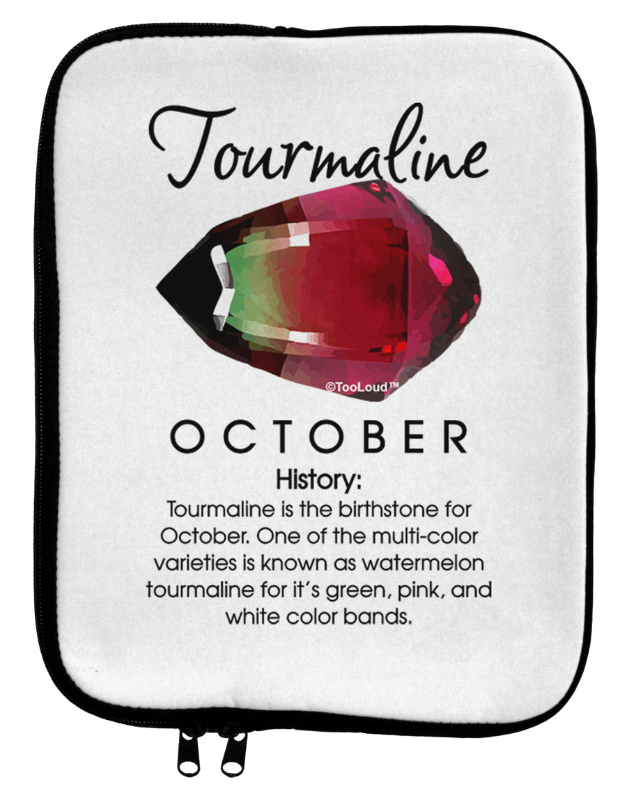 Birthstone Tourmaline 9 x 11.5 Tablet Sleeve by TooLoud-TooLoud-White-Black-Davson Sales