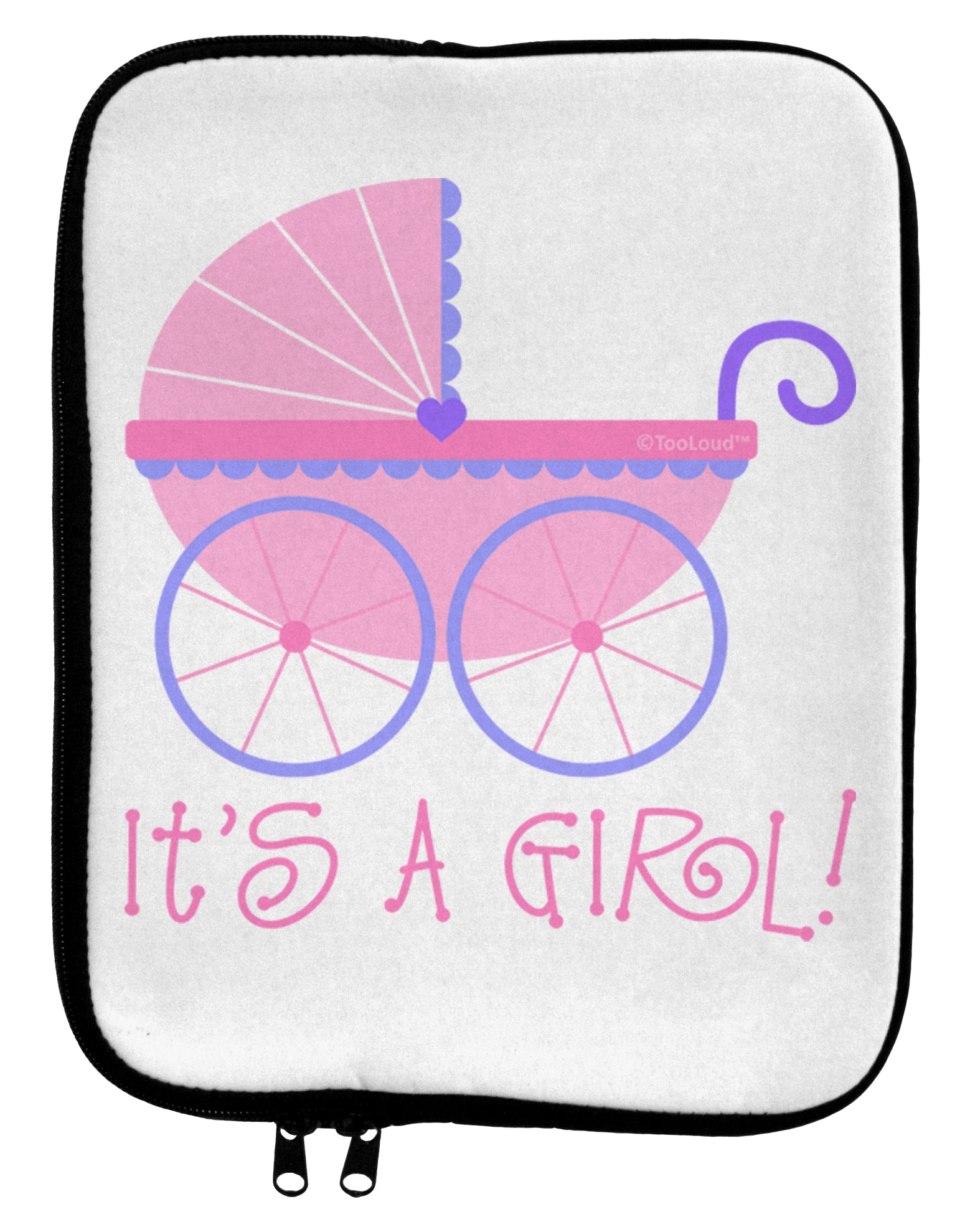It's a Girl - Baby Carriage 9 x 11.5 Tablet Sleeve by TooLoud-TooLoud-White-Black-Davson Sales