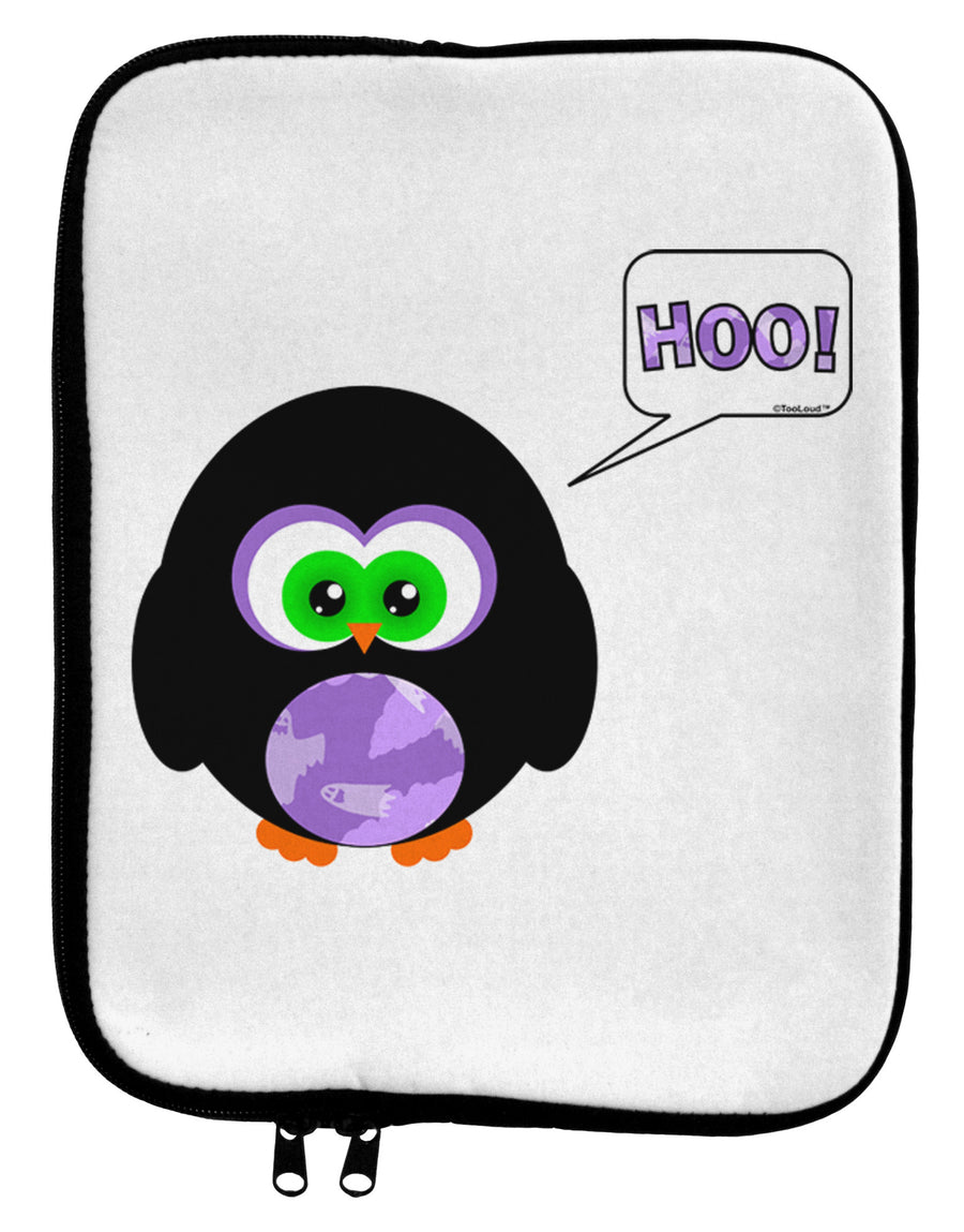 Cute Owl Halloween Hoo 9 x 11.5 Tablet Sleeve-TooLoud-White-Black-Davson Sales