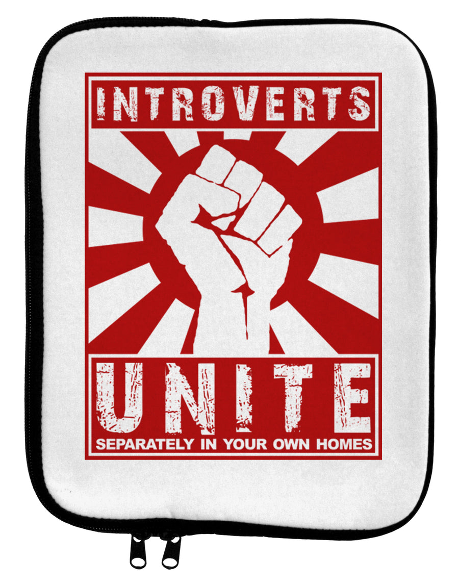 Introverts Unite Funny 9 x 11.5 Tablet Sleeve by TooLoud-TooLoud-White-Black-Davson Sales