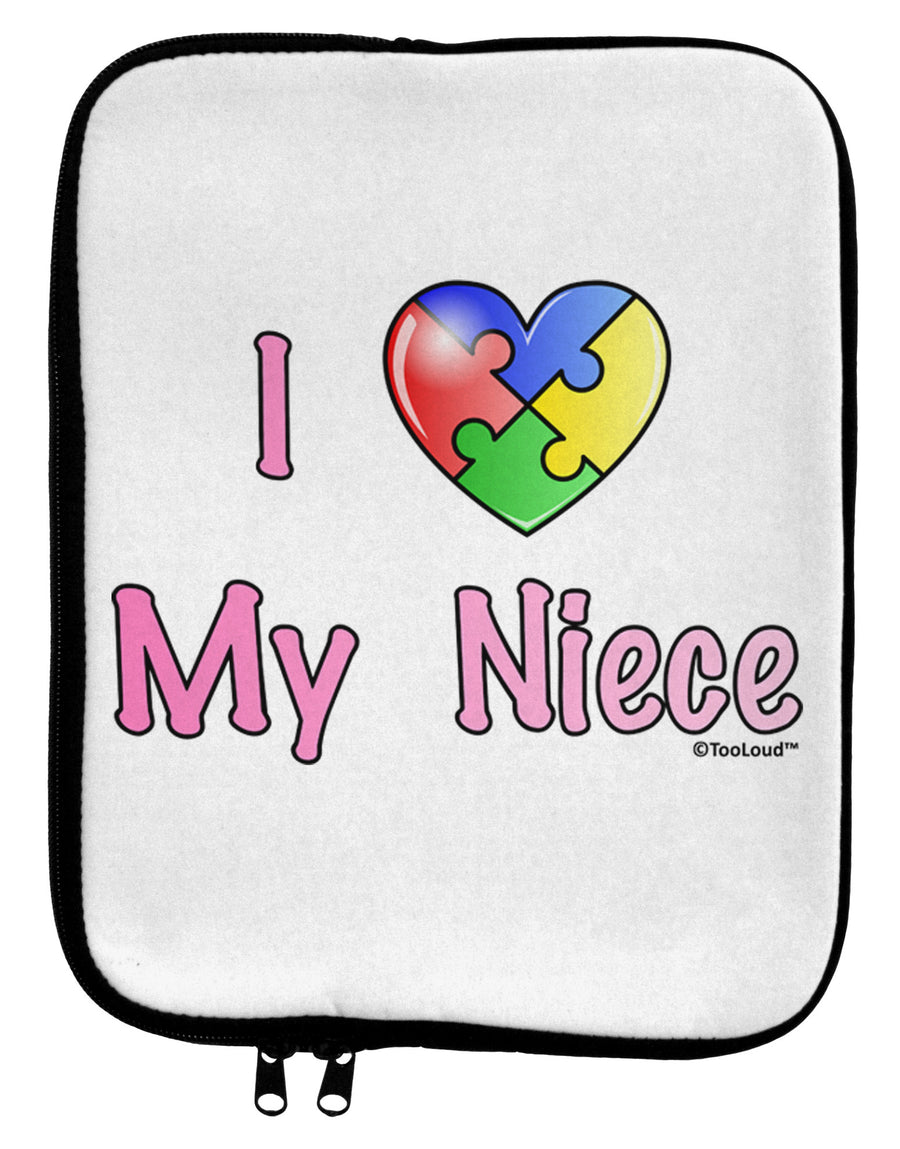 I Heart My Niece - Autism Awareness 9 x 11.5 Tablet Sleeve by TooLoud-TooLoud-White-Black-Davson Sales