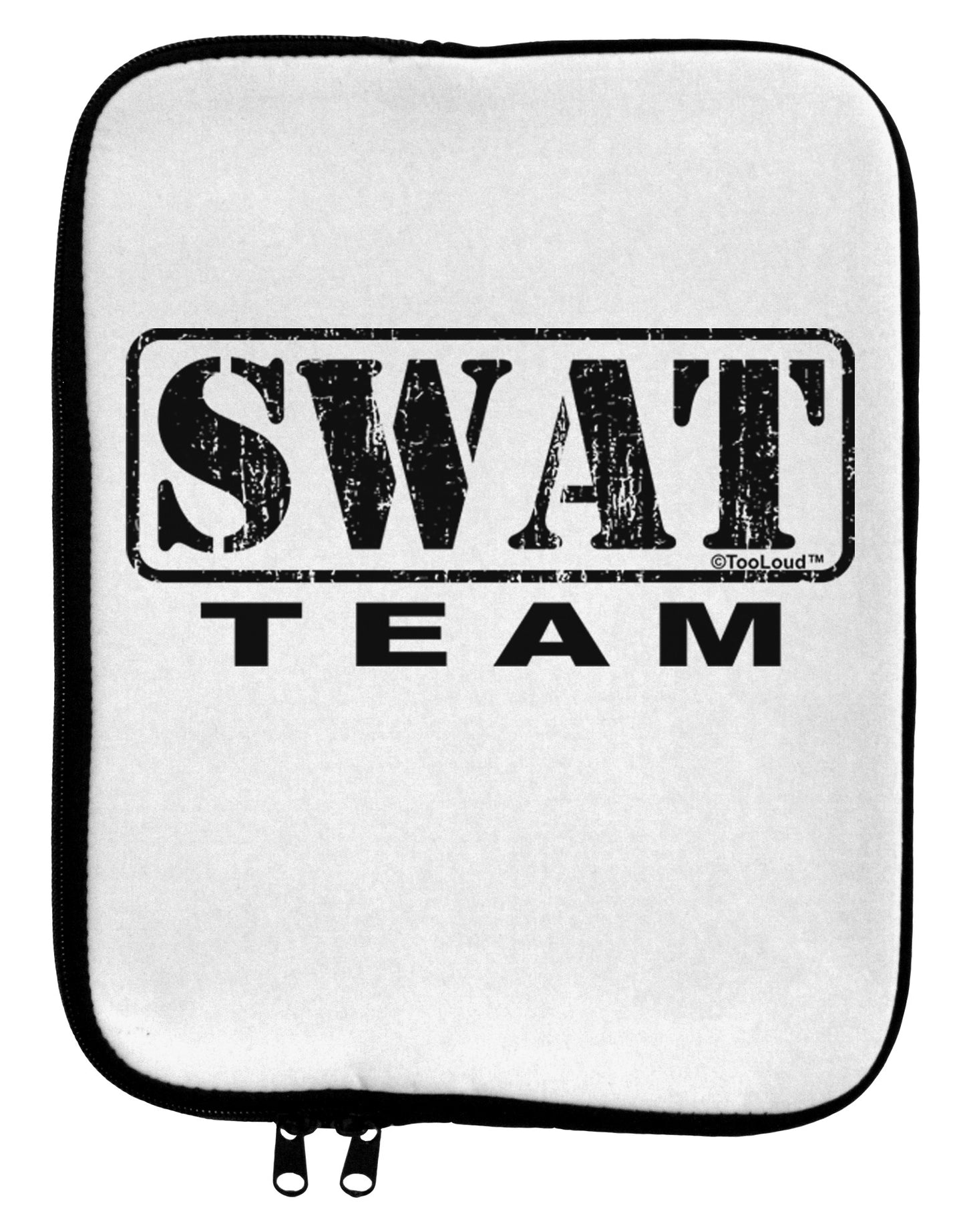 SWAT Team Logo - Distressed 9 x 11.5 Tablet Sleeve by TooLoud-TooLoud-White-Black-Davson Sales