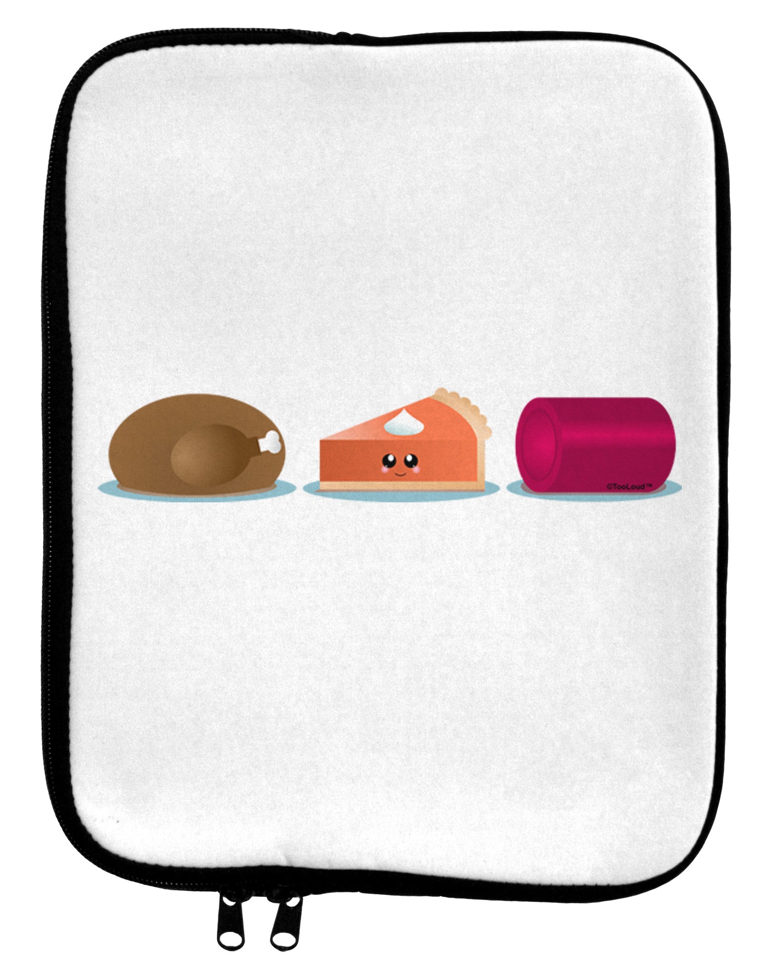 Cute Thanksgiving Food 9 x 11.5 Tablet Sleeve-TooLoud-White-Black-Davson Sales