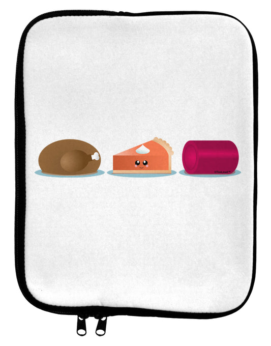 Cute Thanksgiving Food 9 x 11.5 Tablet Sleeve-TooLoud-White-Black-Davson Sales