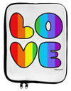 Rainbow LOVE Text 9 x 11.5 Tablet Sleeve by TooLoud-TooLoud-White-Black-Davson Sales