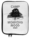 Camp Morning Wood Staff - B&W 9 x 11.5 Tablet Sleeve by TooLoud-TooLoud-White-Black-Davson Sales