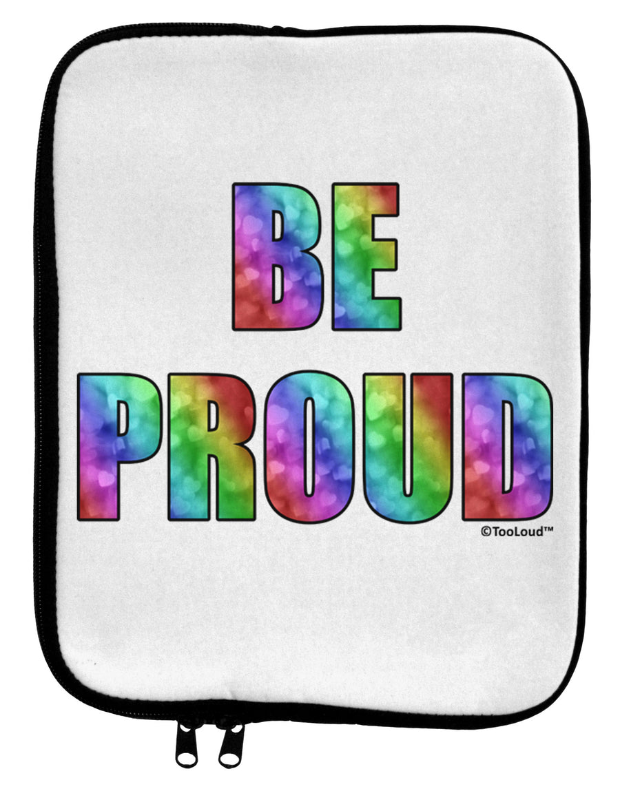 Be Proud Gay Pride - Rainbow Hearts 9 x 11.5 Tablet Sleeve by TooLoud-TooLoud-White-Black-Davson Sales