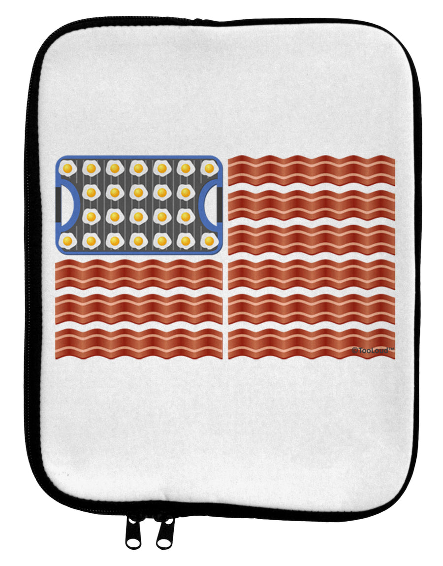 American Breakfast Flag - Bacon and Eggs 9 x 11.5 Tablet Sleeve by TooLoud-TooLoud-White-Black-Davson Sales