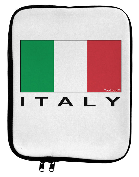 Italian Flag - Italy Text 9 x 11.5 Tablet Sleeve by TooLoud-TooLoud-White-Black-Davson Sales