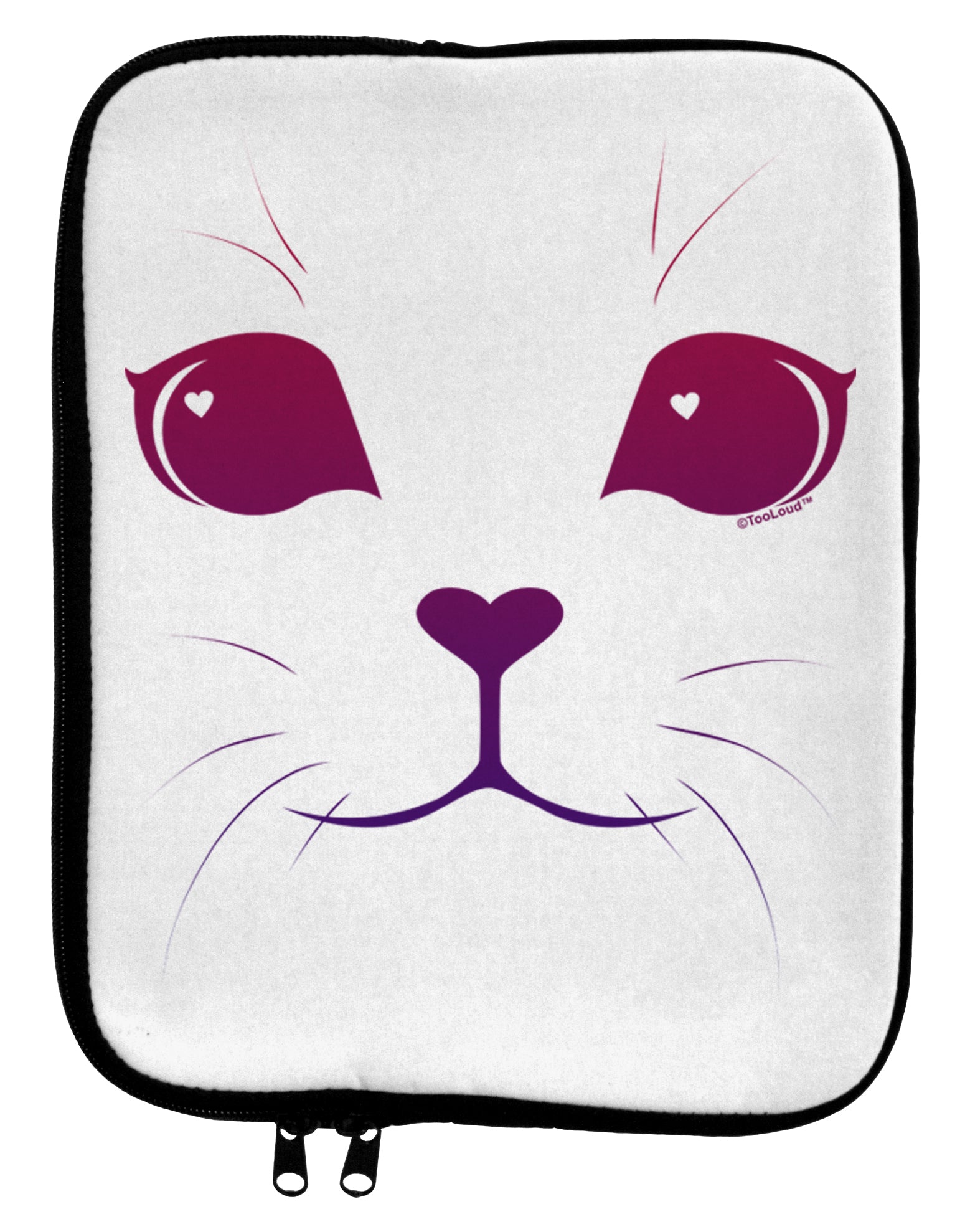 Heart Kitten 9 x 11.5 Tablet Sleeve by TooLoud-TooLoud-White-Black-Davson Sales