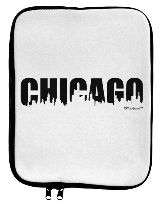 Chicago Skyline Cutout 9 x 11.5 Tablet Sleeve by TooLoud-TooLoud-White-Black-Davson Sales