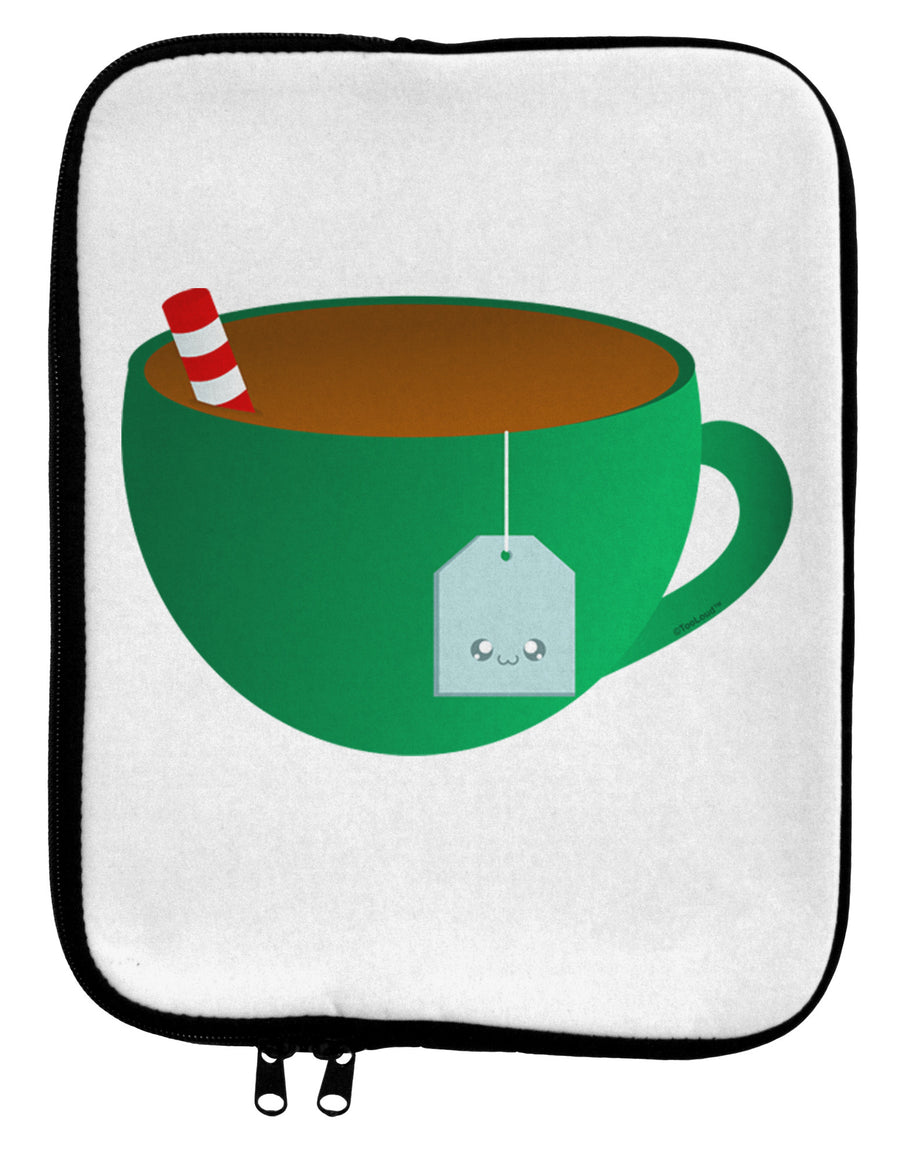 Cute Christmas Drink Hot Tea 9 x 11.5 Tablet Sleeve-TooLoud-White-Black-Davson Sales