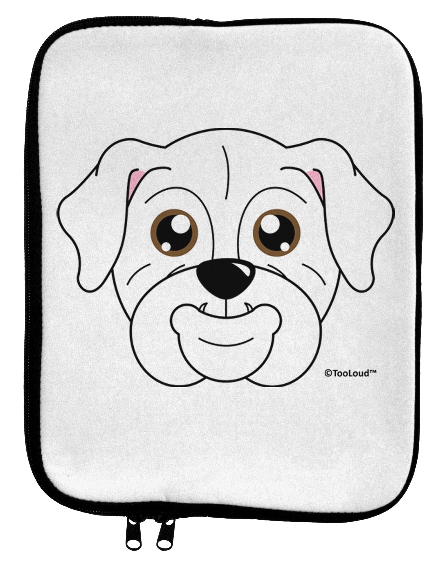Cute Bulldog - White 9 x 11.5 Tablet Sleeve by TooLoud-TooLoud-White-Black-Davson Sales