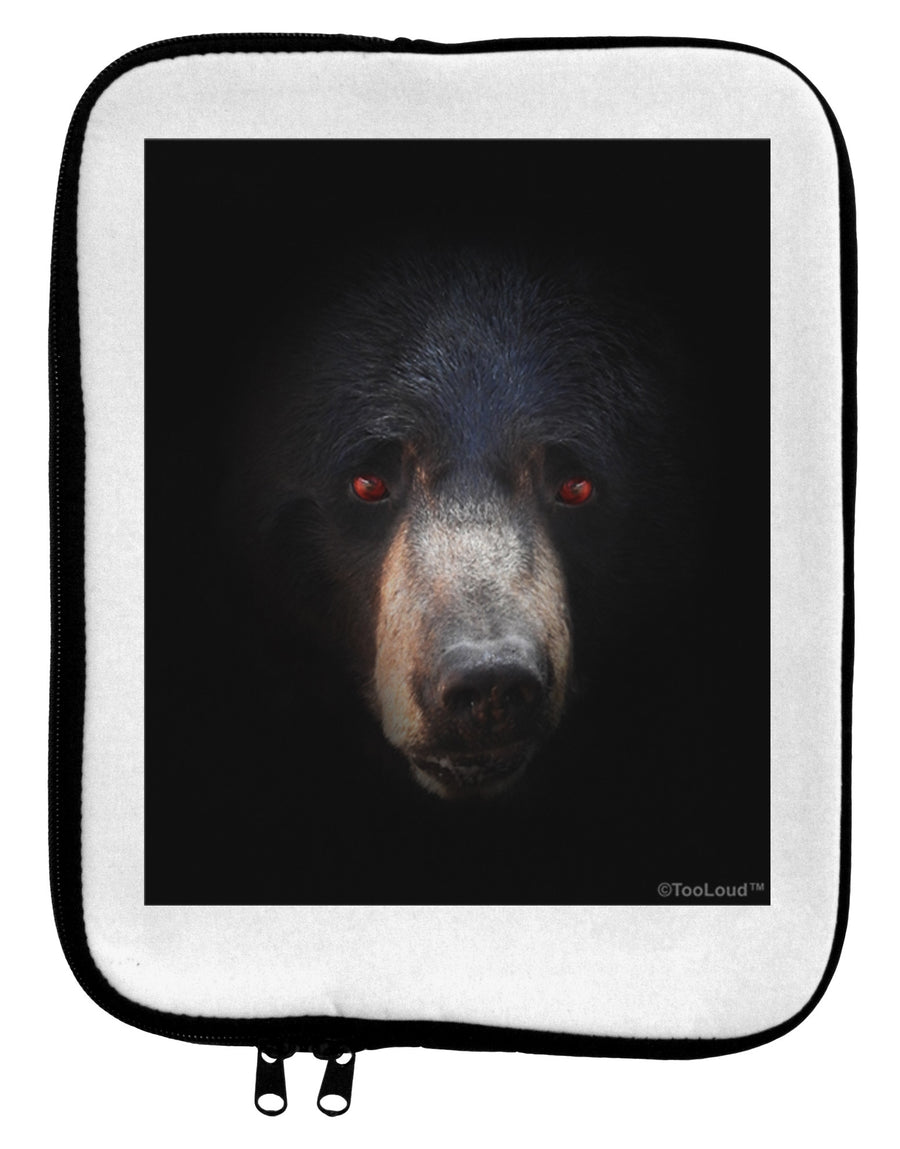 Scary Black Bear 9 x 11.5 Tablet Sleeve-TooLoud-White-Black-Davson Sales