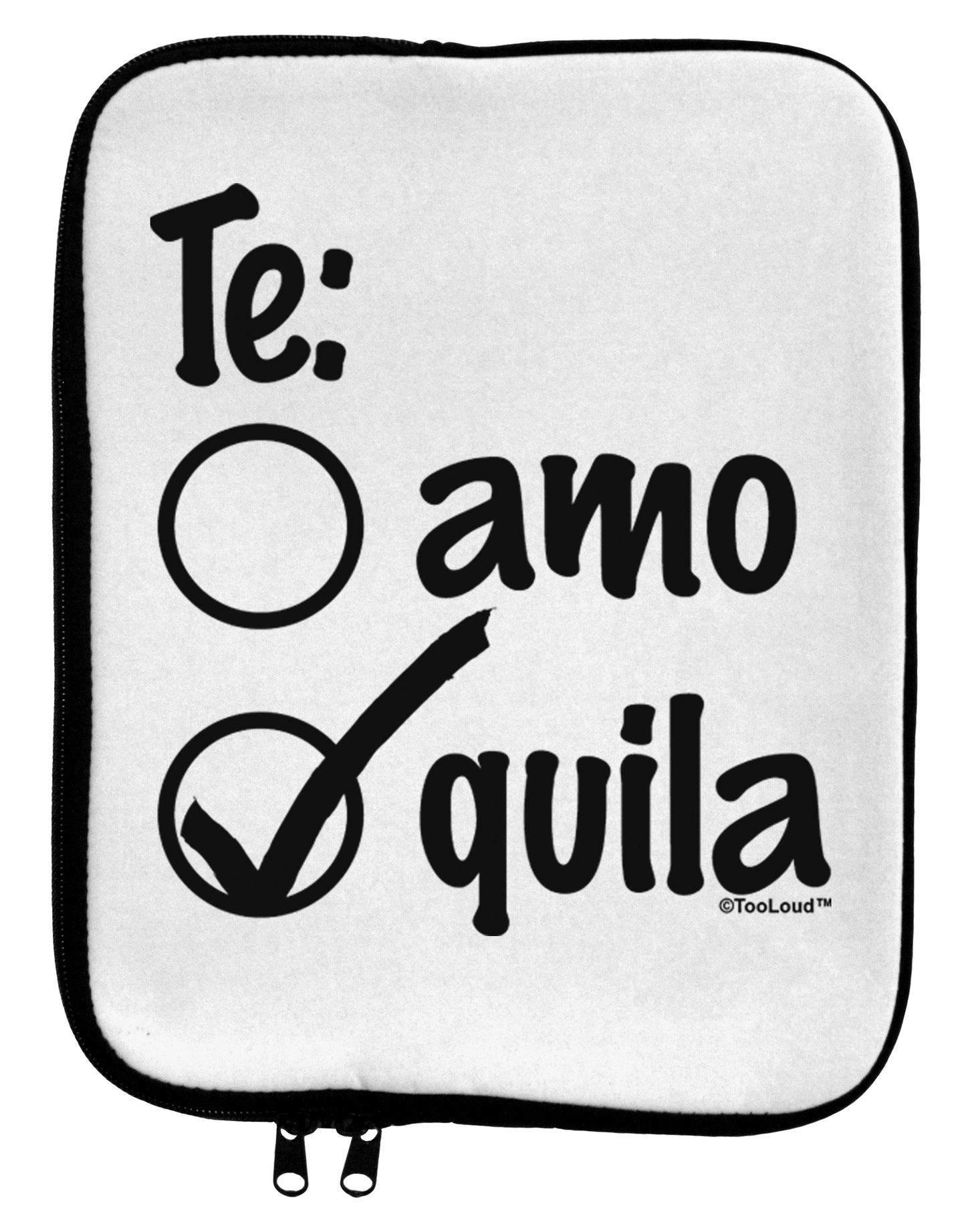 Tequila Checkmark Design 9 x 11.5 Tablet Sleeve by TooLoud-TooLoud-White-Black-Davson Sales