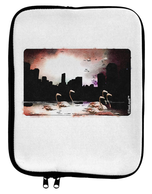 Nighttime Flamingos 9 x 11.5 Tablet Sleeve by TooLoud-TooLoud-White-Black-Davson Sales