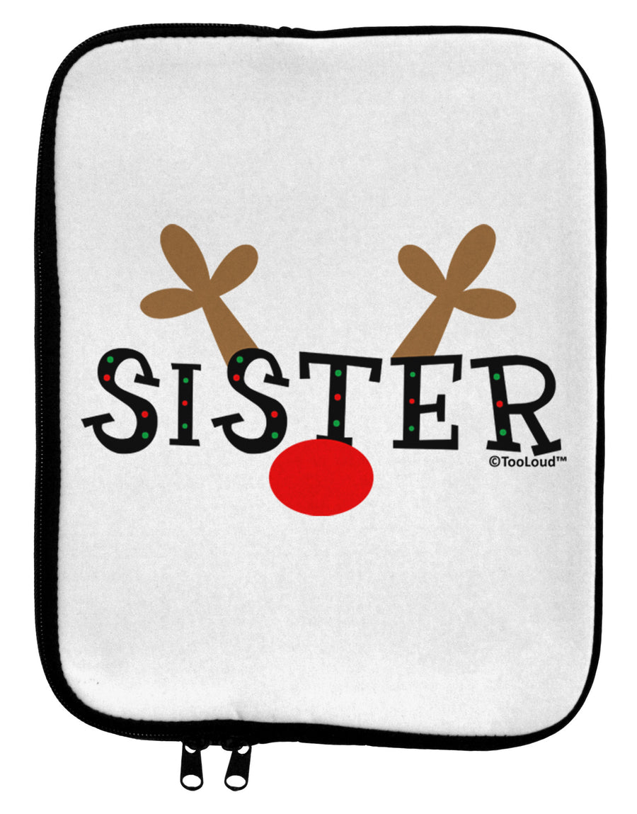 Matching Family Christmas Design - Reindeer - Sister 9 x 11.5 Tablet Sleeve by TooLoud-TooLoud-White-Black-Davson Sales
