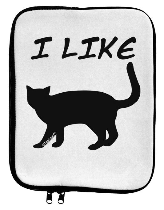 I Like Cat Silhouette Design 9 x 11.5 Tablet Sleeve by TooLoud-TooLoud-White-Black-Davson Sales