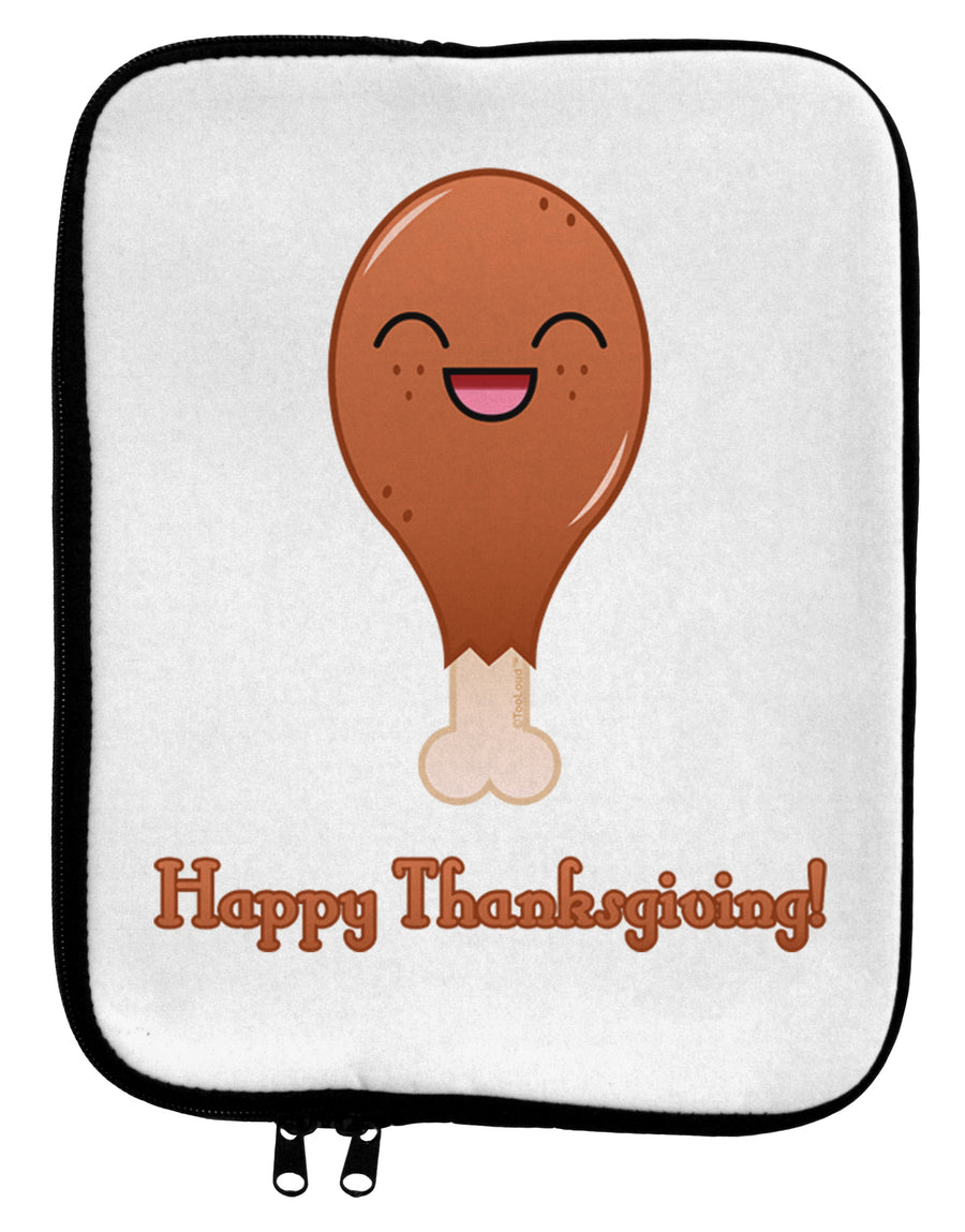 Cute Turkey Leg - Happy Thanksgiving 9 x 11.5 Tablet Sleeve-TooLoud-White-Black-Davson Sales