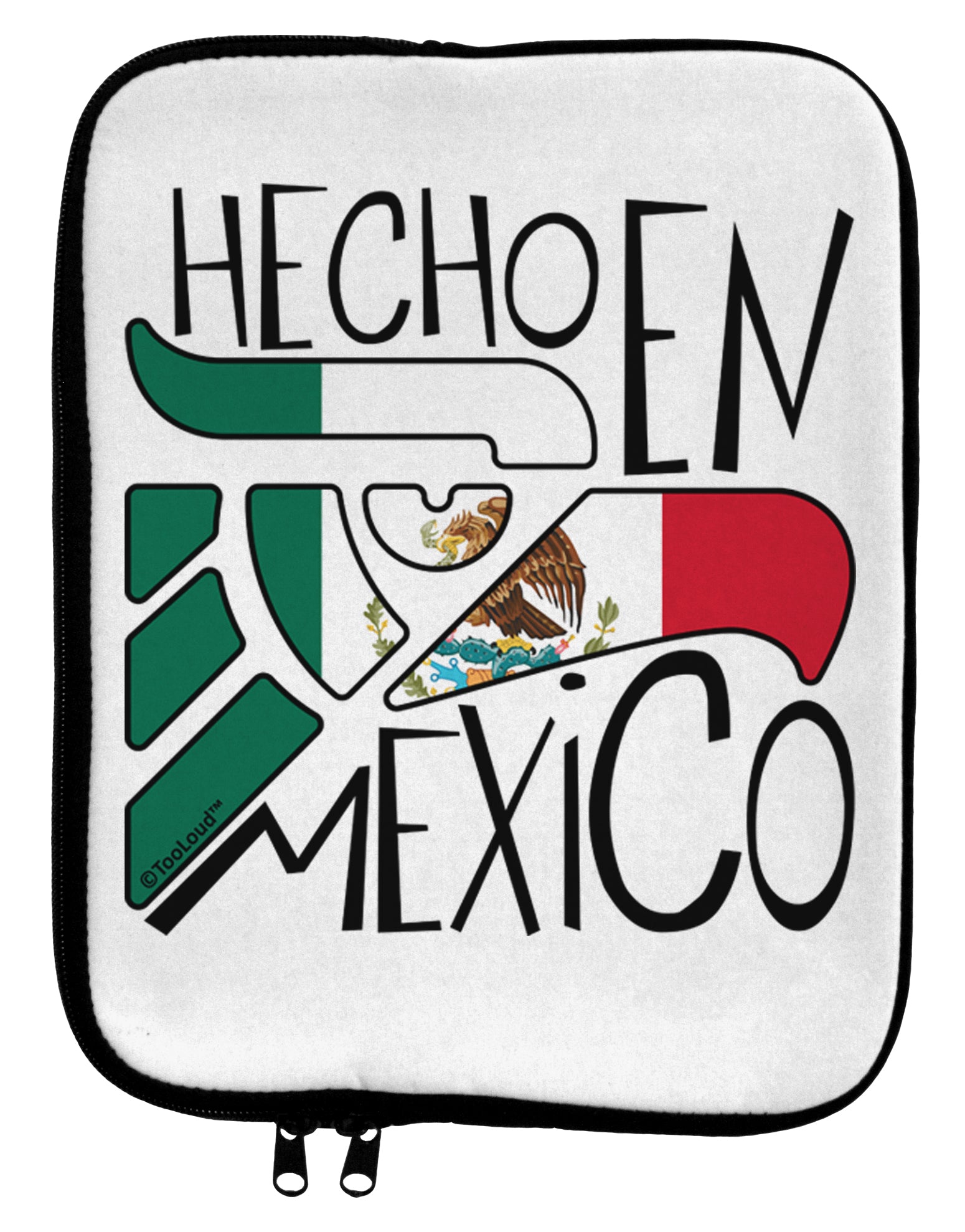 Hecho en Mexico Design - Mexican Flag 9 x 11.5 Tablet Sleeve by TooLoud-TooLoud-White-Black-Davson Sales