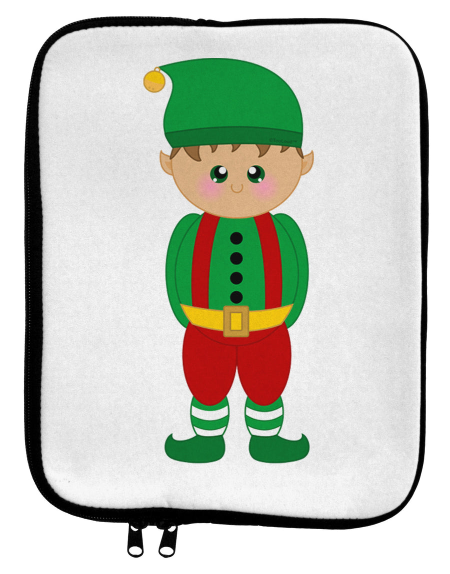 Cute Christmas Elf Boy 9 x 11.5 Tablet Sleeve-TooLoud-White-Black-Davson Sales