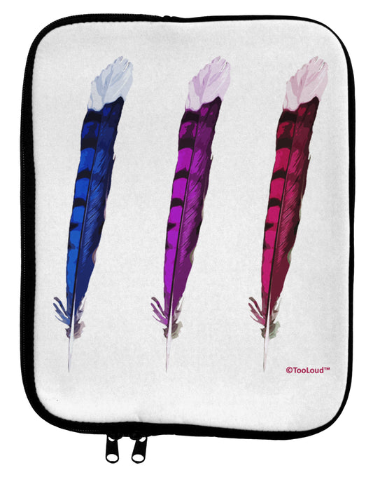 Graphic Feather Design - Feather Trio 9 x 11.5 Tablet Sleeve by TooLoud-TooLoud-White-Black-Davson Sales