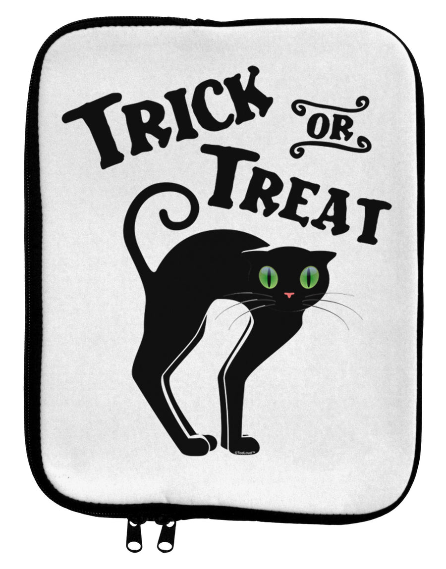 Trick or Treat Cute Black Cat Halloween 9 x 11.5 Tablet Sleeve-TooLoud-White-Black-Davson Sales