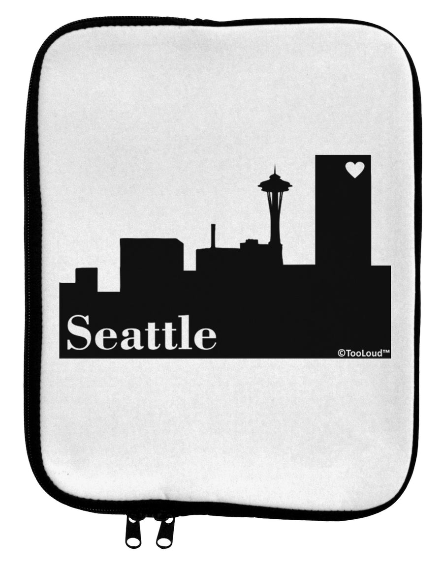 Seattle Skyline with Space Needle 9 x 11.5 Tablet Sleeve by TooLoud-TooLoud-White-Black-Davson Sales