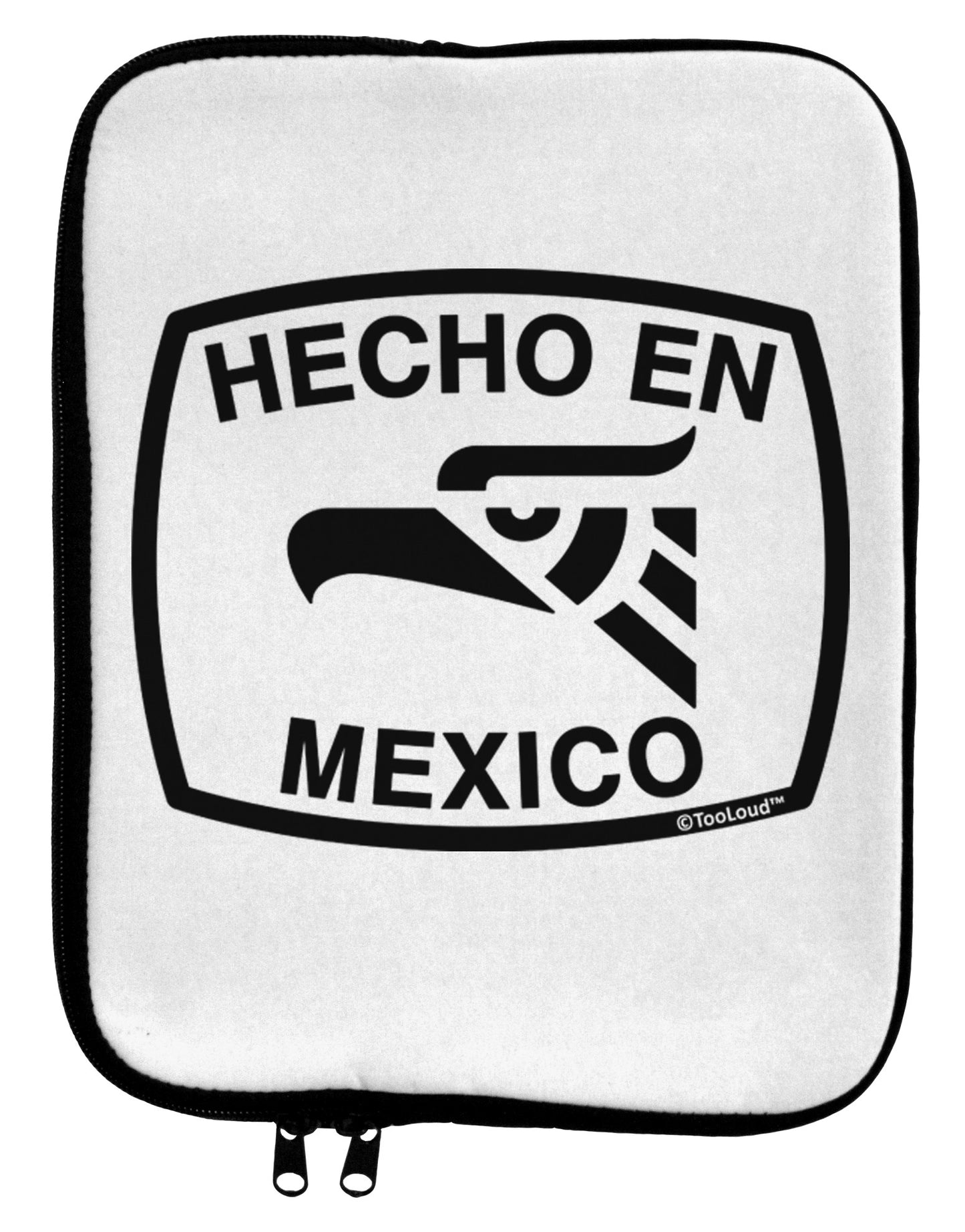 Hecho en Mexico Eagle Symbol with Text 9 x 11.5 Tablet Sleeve by TooLoud-TooLoud-White-Black-Davson Sales