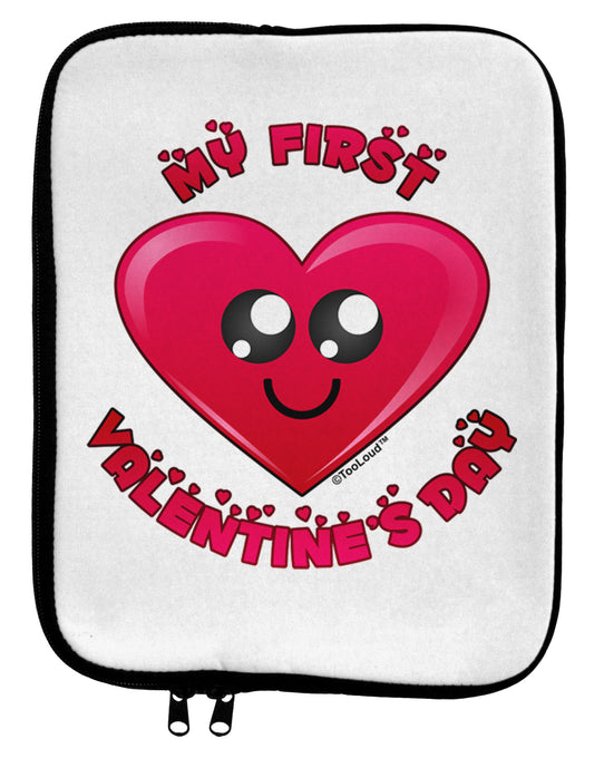 My First Valentine's Day 9 x 11.5 Tablet Sleeve-TooLoud-White-Black-Davson Sales