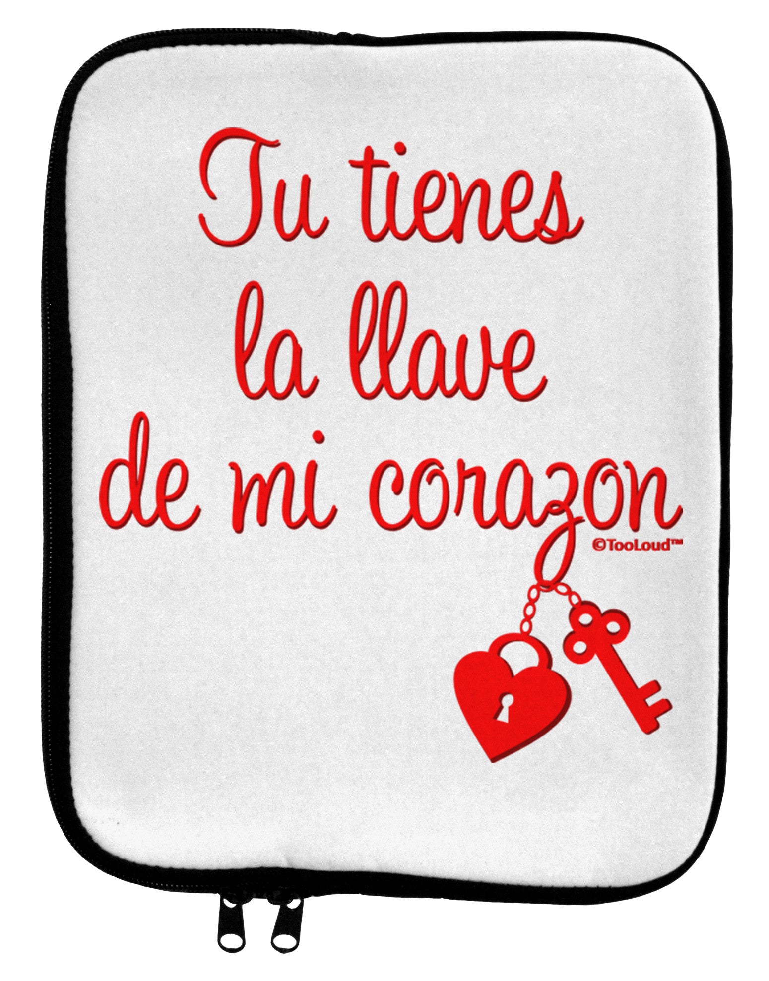 Tu Tienes La Llave De Mi Corazon 9 x 11.5 Tablet Sleeve by TooLoud-TooLoud-White-Black-Davson Sales