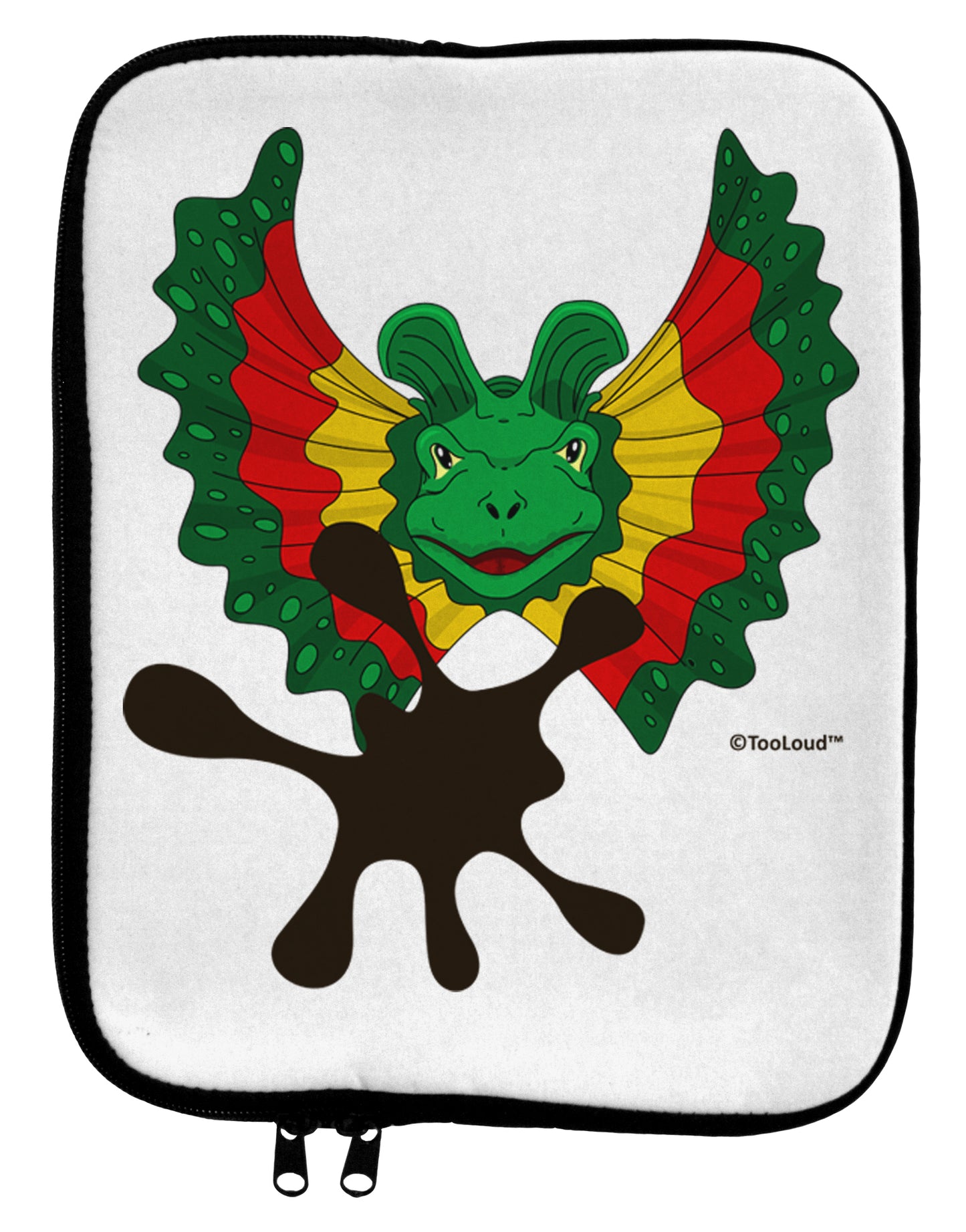 Dilophosaurus Design - Spit 9 x 11.5 Tablet Sleeve by TooLoud-TooLoud-White-Black-Davson Sales