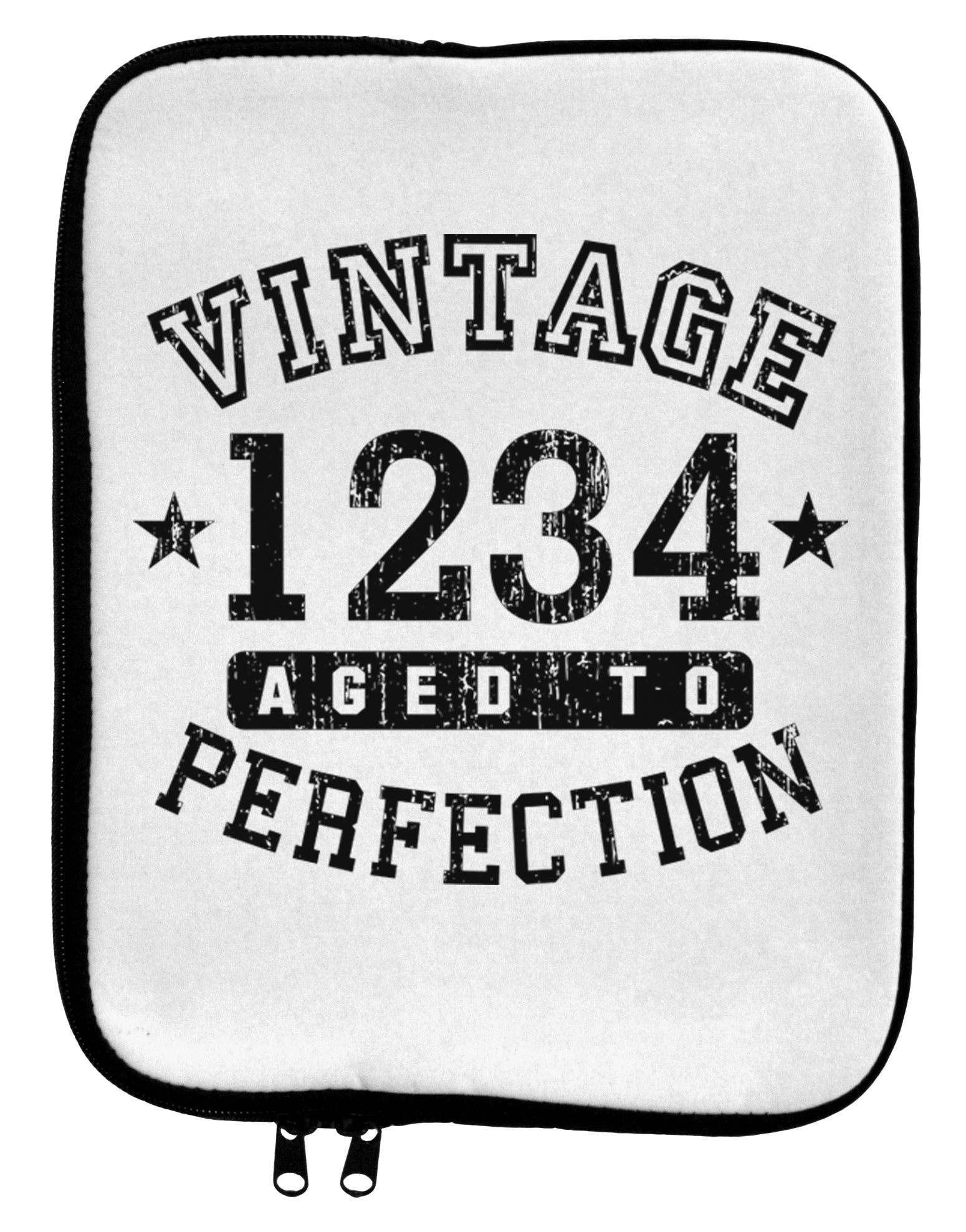 Personalized Vintage Birth Year Distressed 9 x 11.5 Tablet Sleeve by TooLoud-TooLoud-White-Black-Davson Sales
