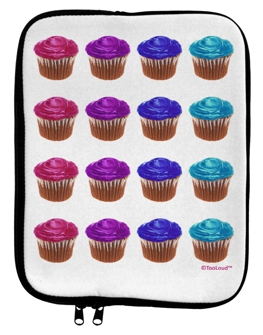 Colorful Cupcake Pattern 9 x 11.5 Tablet Sleeve by TooLoud-TooLoud-White-Black-Davson Sales