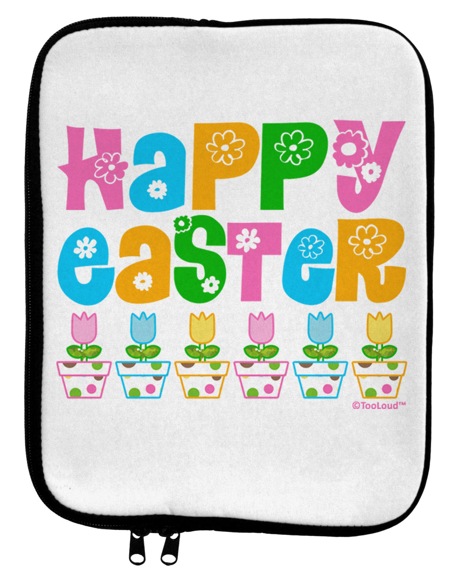 Happy Easter - Tulips 9 x 11.5 Tablet Sleeve by TooLoud-TooLoud-White-Black-Davson Sales