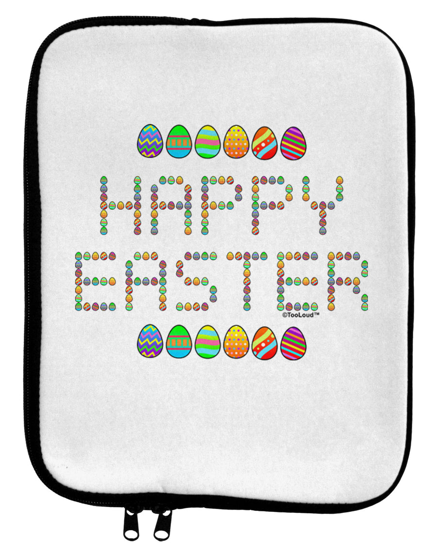 Happy Easter Eggs 9 x 11.5 Tablet Sleeve-TooLoud-White-Black-Davson Sales