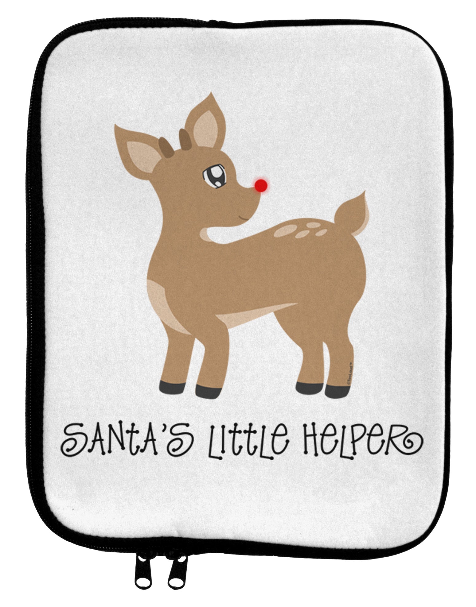 Santa's Little Helper Cute Rudolph - Christmas 9 x 11.5 Tablet Sleeve by TooLoud-TooLoud-White-Black-Davson Sales