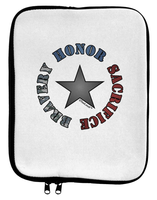 Honor Sacrifice Bravery 9 x 11.5 Tablet Sleeve by TooLoud-TooLoud-White-Black-Davson Sales