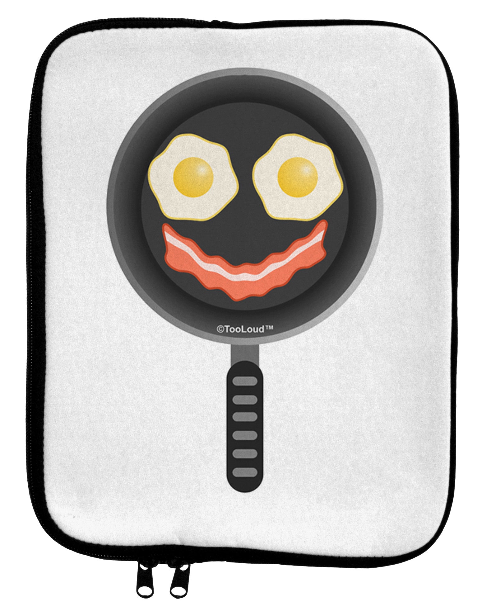 Eggs and Bacon Smiley Face 9 x 11.5 Tablet Sleeve by TooLoud-TooLoud-White-Black-Davson Sales