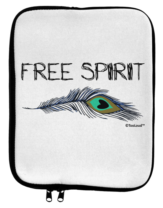 Graphic Feather Design - Free Spirit 9 x 11.5 Tablet Sleeve by TooLoud-TooLoud-White-Black-Davson Sales